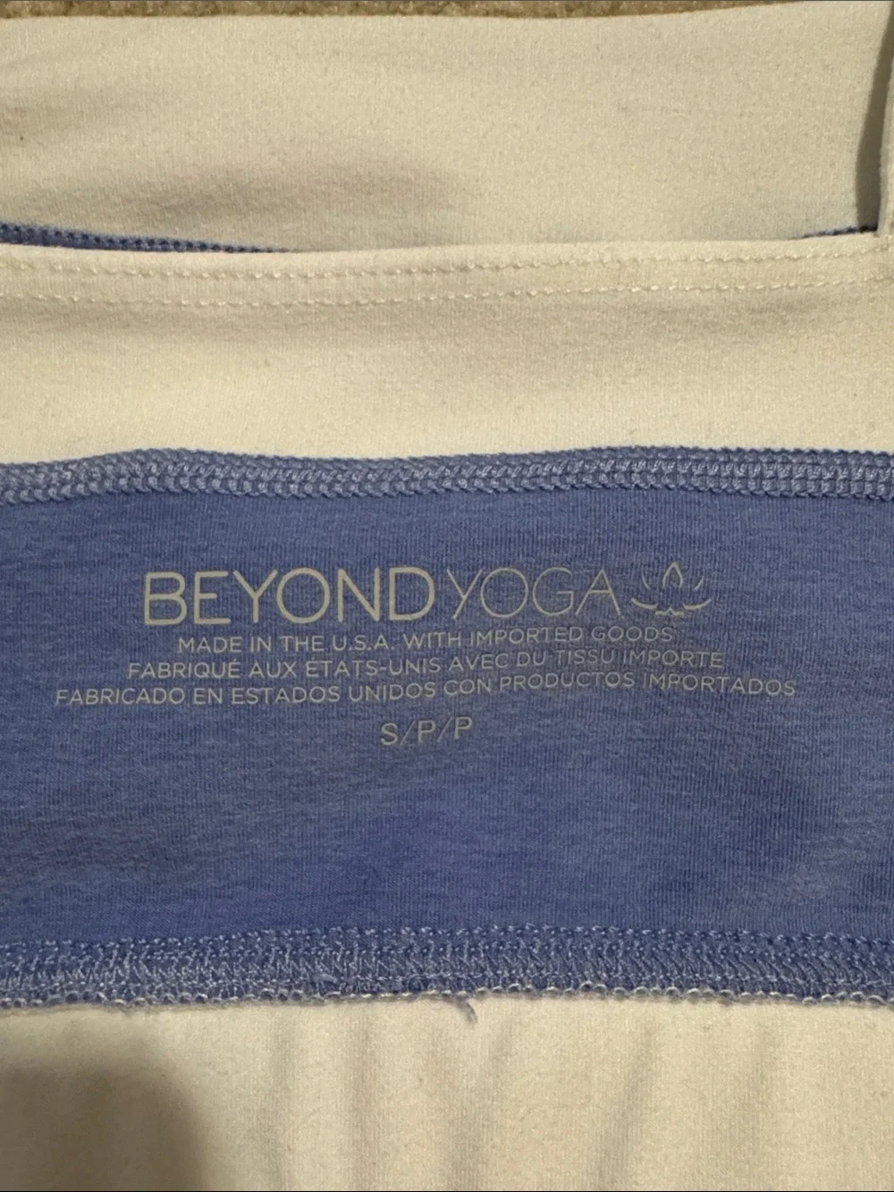 Beyond Yoga Spacedye Horizon Colorblock Bra Periwinkle White Workout Gym-Small